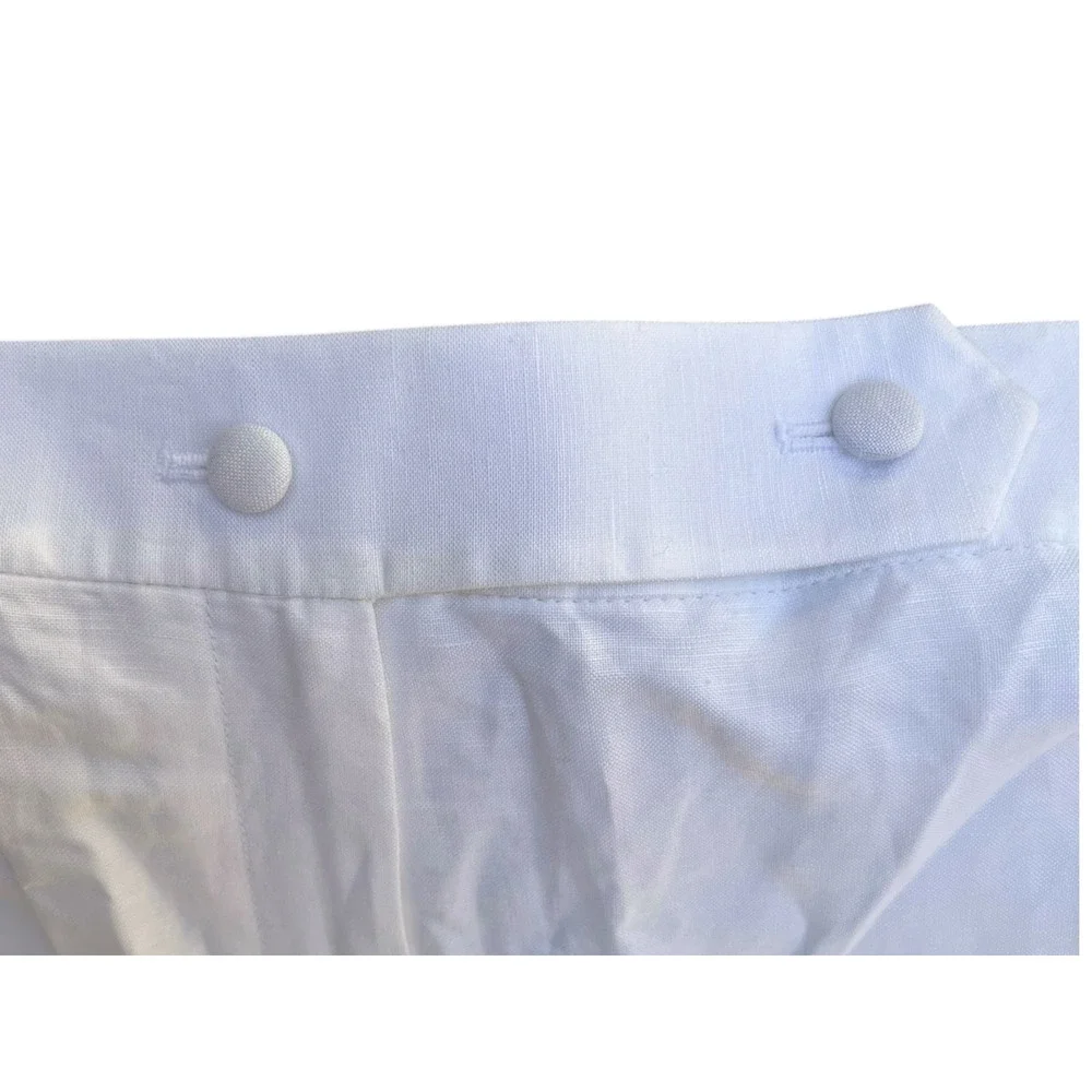 Calvin Klein Linen Tapered Ankle Dress Pants | Women Plus 20W, White NEW $109 - Picture 15 of 15